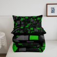 thumbnail image 5 of Homewish Modern Geometric Twin Comforter Sets,Black Green Checkered Bedding Set,Black Reversible,2pcs,1 Comforter and 1 Pillowcase, 5 of 7