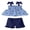 Blue, variant on Aideaone Toddler Girls Summer Outfit 2 Piece Ruffle Sleeveless Shirts Tops Shorts Set Clothes for Baby Girl Sizes 2T-5T