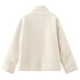 thumbnail image 6 of Kids Winter Jacket Double Zipper Sherpa Fleece Coat Boys Girls Fuzzy Fluffy Overcoat Outerwear with Pockets (5-6 Years, White), 6 of 6