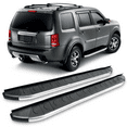 thumbnail image 2 of Ikon Motorsports Window Visor Fits 09-15 Honda Pilot YF3/4 Running Board Side Step Black Silver Set, 2 of 7