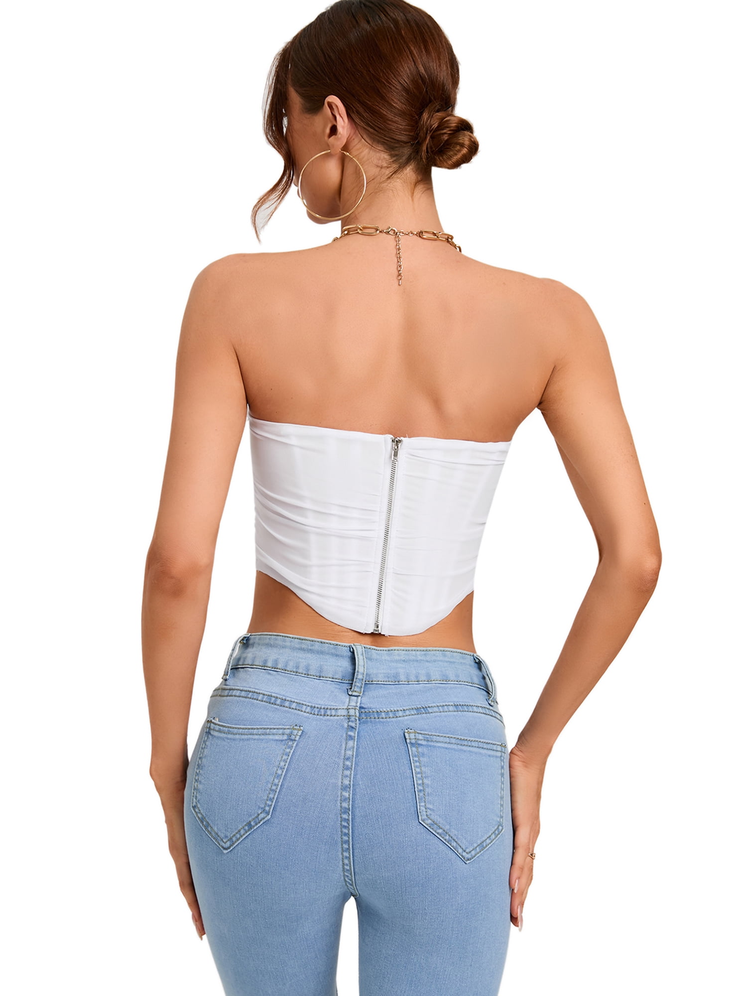 mesh bustier crop top