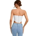 thumbnail image 2 of LELINTA Women's Sexy Strapless Cropped Tops, Women's Sleeveless Tube Tops Backless Blouse High Low Hem Solid Cropped Tops Shirts, 2 of 8