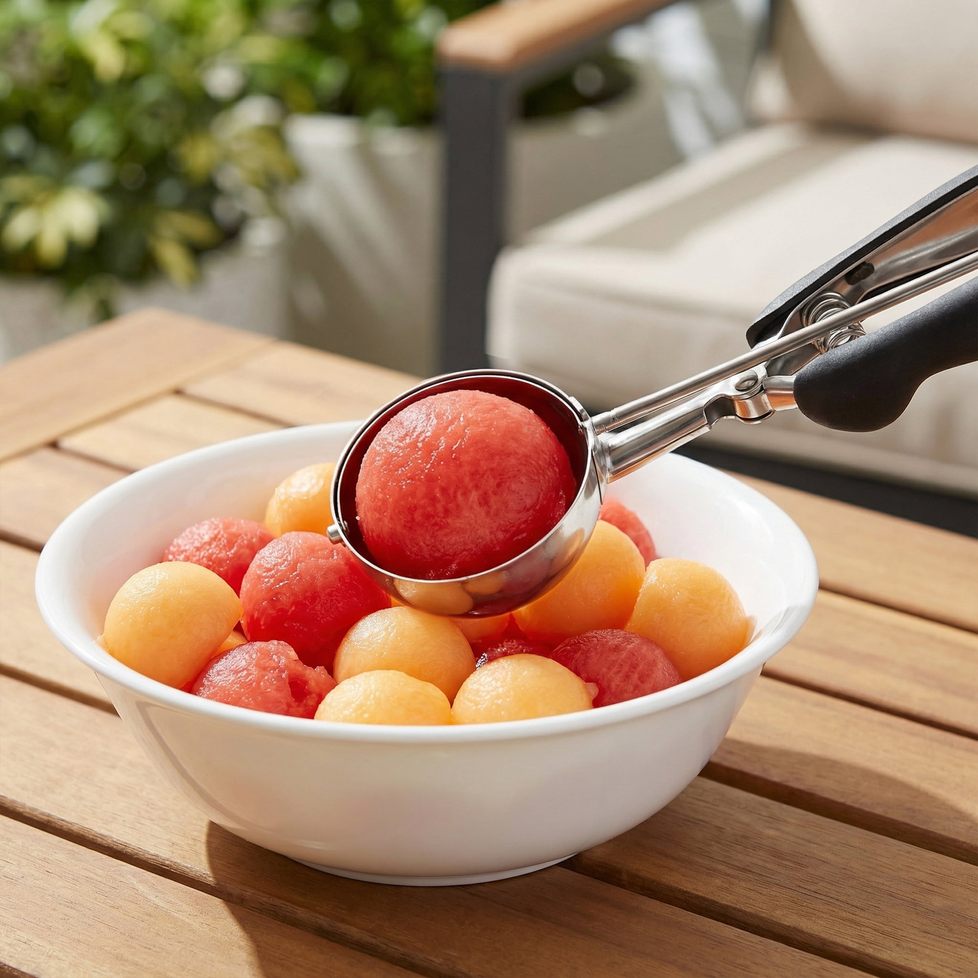Unique Bargains Stainless Steel Ice Cream Scoop with Reinforced Handle Black 9.1in