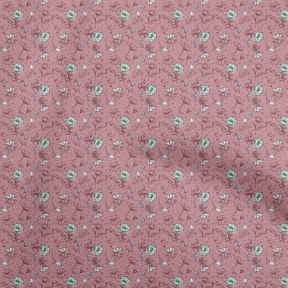 oneOone Georgette Viscose Pink Fabric Floral Quilting Supplies Print Sewing Fabric By The Yard 42 Inch Wide