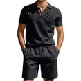 thumbnail image 6 of NAFUU Men's 2 Piece Outfit Mens Summer Suit Loose Casual Breathable Shirt Short Sleeve Shorts Linen Suit Comfy Loose Sports Suit, 6 of 9