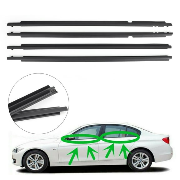 Door Weatherstrip Belt Seal Window Moulding Trim Fits Toyota Corolla 2009-2013