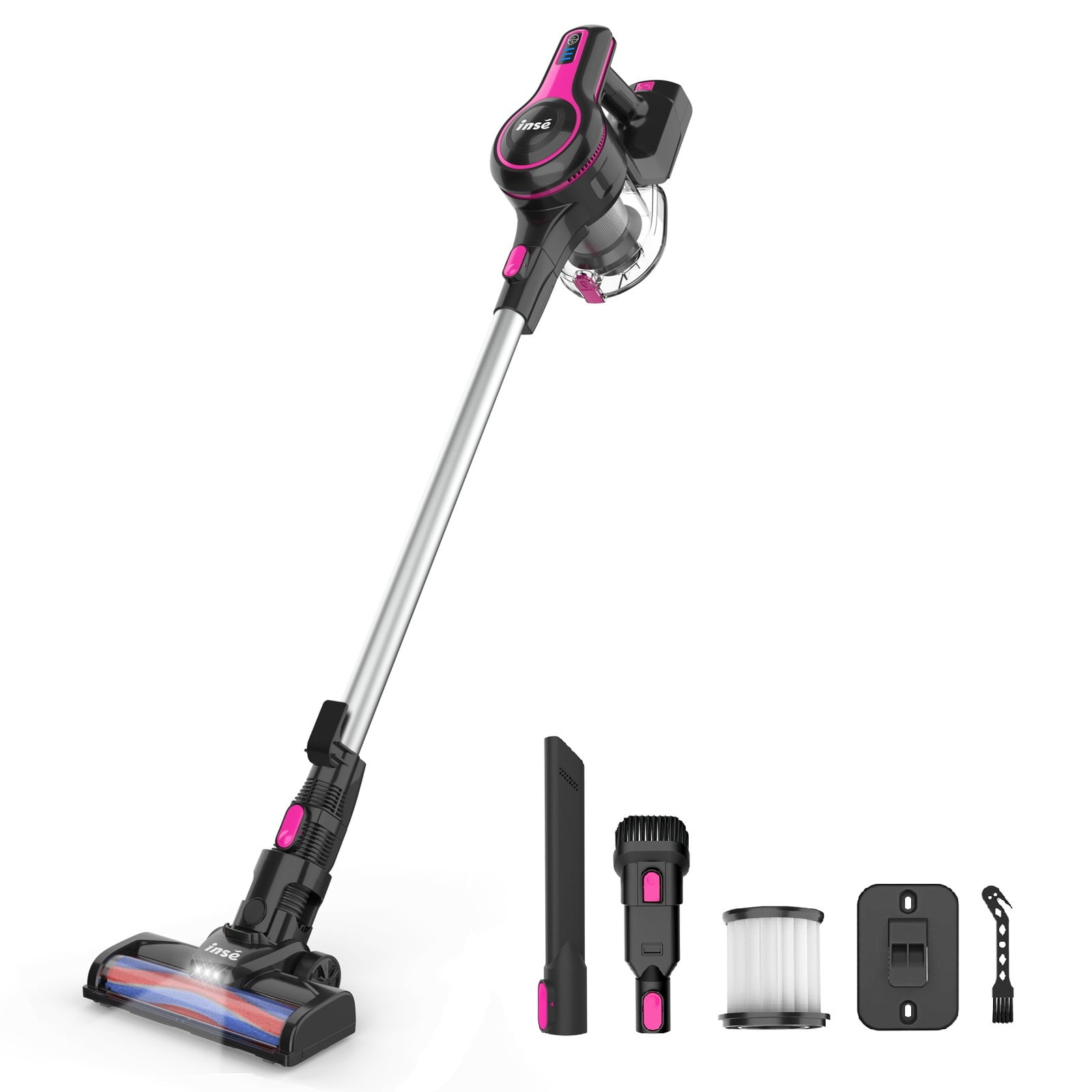 INSE Cordless Vacuum Cleaner, 6in1 Rechargeable Stick Vacuum with