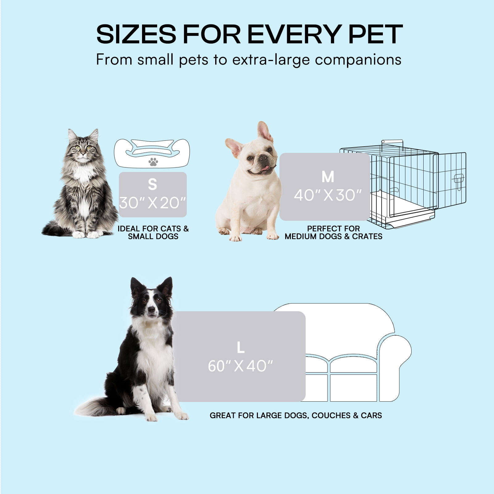 Premium Dog Cooling Mat Non-Slip Q-MAX>0.5 Self-Cooling Pad for Small Pet Cat Indoor Portable Kennel Puppy Bed for Summer Crate Pad for Dog Washable