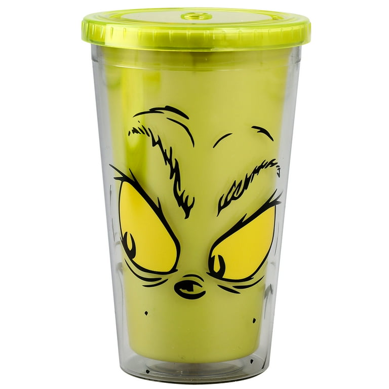 The Grinch his Heart Grew Three Sizes 16 Oz. Acrylic Cup With Straw And  Reusable Ice Molds : Target