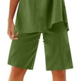 thumbnail image 5 of RYRJJ Cotton Linen Shorts for Women Knee Length Plus Size Summer Casual Beach Elastic Waist Drawstring Comfy Trendy Shorts(Army Green,5XL), 5 of 5