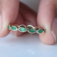 thumbnail image 4 of Marquoise Emerald Full Eternity Band Gamstone Ring, Wave Handmand Jewelery, Minimalist 925 Starling Silver Rings, Engagement Ring, Vintage Jewelry, Christmas Day Gift., 4 of 5
