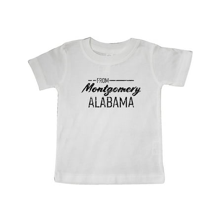 

Inktastic From Montgomery Alabama in Distressed White Text Gift Baby Boy or Baby Girl T-Shirt