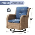 thumbnail image 3 of Pocassy  3-Piece Outdoor Swivel Bistro Set, Wicker Rocking Chairs Yellow/Blue, 3 of 5