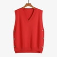 thumbnail image 2 of Meichang Sweater Vest Women Sleeveless V Neck Oversized Pullover Knitted Tops Trendy Side Buttons Lightweight Fall Sweater Vests, 2 of 7