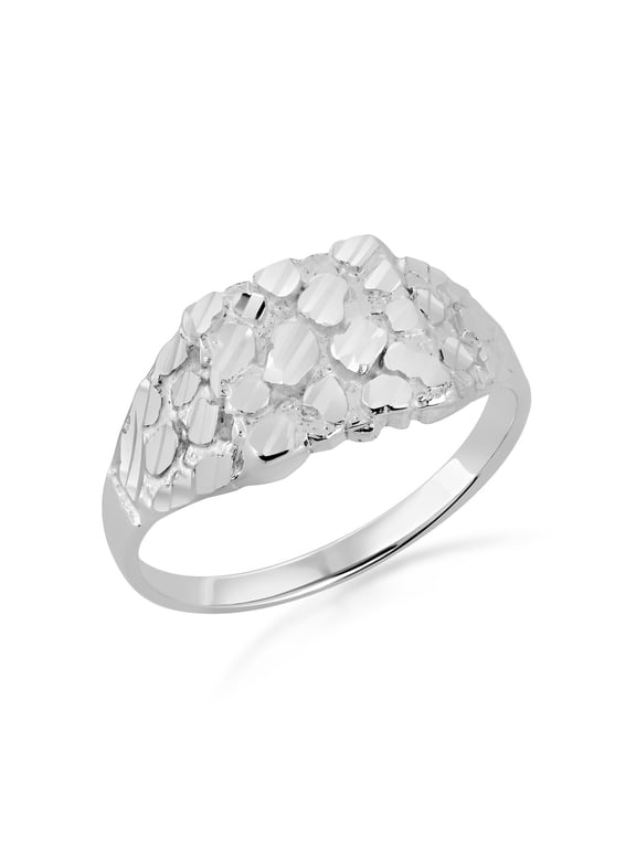 925 Sterling Silver Men's 10.5mm Nugget Ring (Size 7)