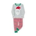 thumbnail image 2 of Gureui Matching Family Christmas Pajamas,Long Sleeve Crew Neck Beard Man with Christmas Hat Print T-shirt Tops + Striped Pants/Jumpsuit Sleepwear, 2 of 9