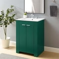 thumbnail image 2 of Modway Maybelle Modern Wood/Ceramic Bathroom Vanity in Green/White, 2 of 10