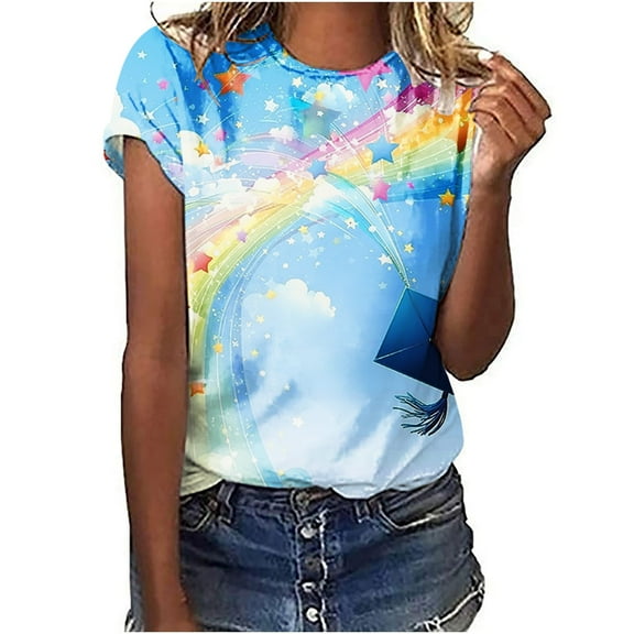 Summer Tops for Women 2025 Trendy Fitted Womens Funny T Shirts Humor Evening Party Shirts White