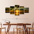thumbnail image 3 of Elephant Stock Glowing Beach Sunset Wall Art - Horizontal Multi Panel Canvas - Living Room Wall Decor - Nature Multi Panel - Black And Brown Decor - 92" x 42", 3 of 8