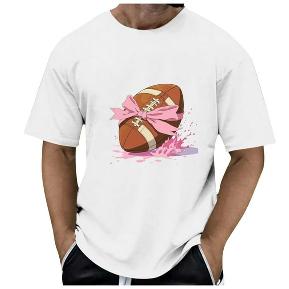 LUOGENLI Male T-shirts for Mens Men's Fashion Rugby Print Short Breathable and Comfortable T Shirt Vintage T-shirts for Men Graphic Tee St. Patrick's Day White M