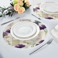 thumbnail image 4 of 15.4" Round Placemat Set of 6 Polyester Fabric Place Mats Non-Slip Dining Kitchen Table Mats for Kitchen Party Decor Ginkgo Leaves and Petals, 4 of 5
