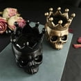 thumbnail image 2 of Set of 2 Skull Candle Holders for Pillar Candles - Suitable for Halloween Decoration in Living Room, Bedroom, Kitchen, Outdoor, etc., 2 of 5