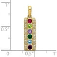 thumbnail image 3 of 14K Yellow Gold Family Jewelry Synthetic Stone & Diamond Set Pendant (26 X 7) Made In United States xmp44/6sy, 3 of 5