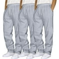 thumbnail image 2 of TOWED22 Baggy Sweatpants Men Athletic Workout Cargo Pants Casual Wide Leg Open Bottom Straight Leg Joggers with Pockets(Light Gray,XXL), 2 of 4