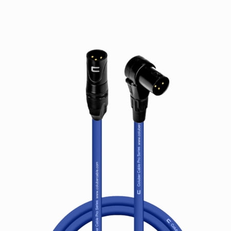Coluber Cable 3-Pin M-Right Angle Balanced XLR Cable - Premium Cord 10ft