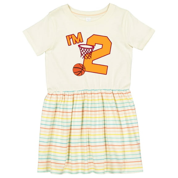 Inktastic Im Two Second Birthday Basketball Girls Toddler Dress
