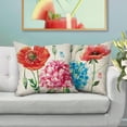 thumbnail image 5 of Spring Summer Flower Decorative Throw Pillow Covers 18 x 18 Set of 4, Watercolor Poppy Hydrangea Floral Porch Patio Outdoor Home Decor, Butterfly Seasonal Couch Cushion Case, 5 of 6