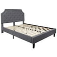 thumbnail image 3 of Queen Size Arched Tufted Platform Bed in Light Gray Fabric, 3 of 12