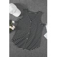 thumbnail image 1 of POGLIP Women's Black Stripe Print V Neck Buttoned Tie Knot Tank, 1 of 6
