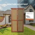 thumbnail image 4 of 60.6" Storage Cabinet, Wooden Garden Shed with Rattan Doors & Waterproof Roof for Garden, Lawn, Patio - Brown, 4 of 8