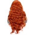 thumbnail image 3 of Peluca de moda europea y americana, peluca de corte medio, pelo rizado, frontal de encaje, conjunto de cabeza de fibra química, selección amarilla, 3 of 5