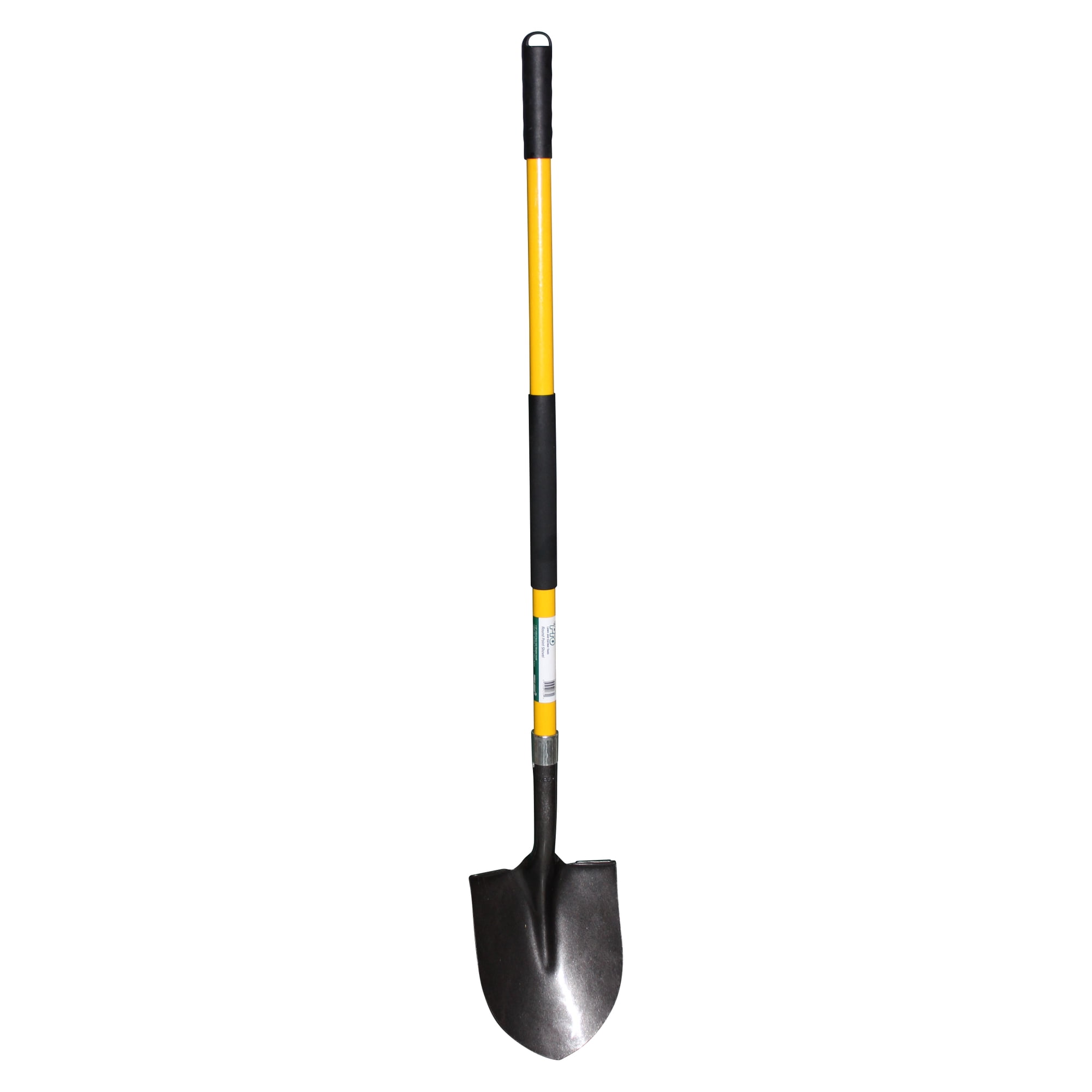 Professional's Choice Round Point Shovel - Sturdy 54” Fiberglass Handle - Heavy Duty 14 Gauge Steel Head