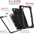 thumbnail image 6 of for TCL Tab 8 Plus Tablet/for TCL Tab 8 WiFi 9132X / LE 9137W Tablet Case Soft Silicone Rubber Had Back Shell Protection Shockproof Kids Friendly Built in Stand Shoulder Strap (Black+Black), 6 of 7