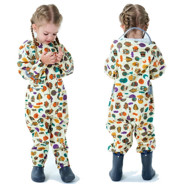 Chubasquero de una pieza para niños, bonito impermeable tridimensional a la moda con ala de sombrero, poncho reflectante para bebé