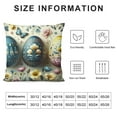 thumbnail image 5 of GOSMITH Happy Easter Pillow Covers, Striped Hello Spring Floral Bunny Rabbit Eggs Decorative Farmhouse Throw Pillowcases for Home Sofa Couch Decoration (Blue), 5 of 5