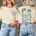 thumbnail image 2 of XIAOCHA Womens Tree Beach Graphic T Shirt Short Sleeve Front Back Print Casual Tops, 2 of 4
