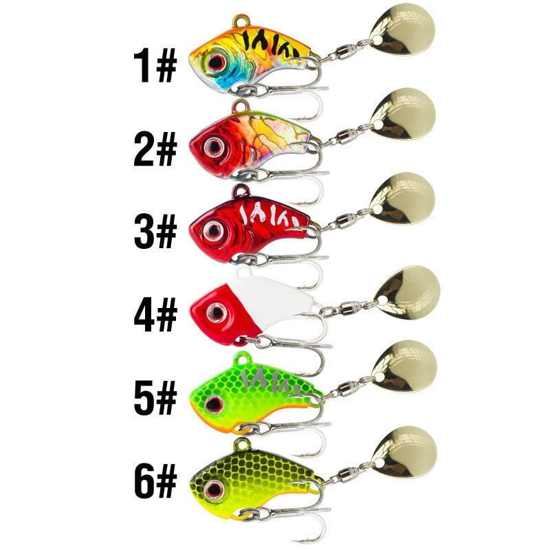 6pcs 1.9-3.3cm/5-20G  Metal Sea Sequins Fishing Freshwater Lures Rotating Bait