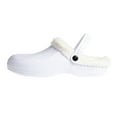 thumbnail image 4 of FOAMWALK Women's Comfortable Furry Solid and Bubble Heel Platform Clogs with Faux Fur Lining - Fur Lined Clogs for Women, White, 5-6, 4 of 8
