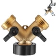 thumbnail image 1 of Conector en Y conector de manguera grifo doble para lavadora Distribuidor en Y de 2 vías 3/4 para conectar 2 dispositivos, 1 of 5