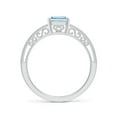 thumbnail image 2 of ANGARA Natural 1.35 ct Aquamarine Engagement Ring with Milgrain in 925 Sterling Silver for Women (Size-8x6mm) | March Birthstone, Anniversary, Jewelry Gift for Women | Natural Aquamarine Ring, 2 of 12