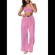 thumbnail image 3 of Conjuntos Casuales de Dos Piezas para Mujer, Camiseta Sin Mangas con Cuello en V y Cintura Elástica, Chándal de Verano con Bolsillo. Rosa XL, 3 of 10