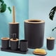 thumbnail image 2 of Juego de 7 accesorios de baño sencillos, jabonera, dispensador de loción, decorativo negro, 2 of 9