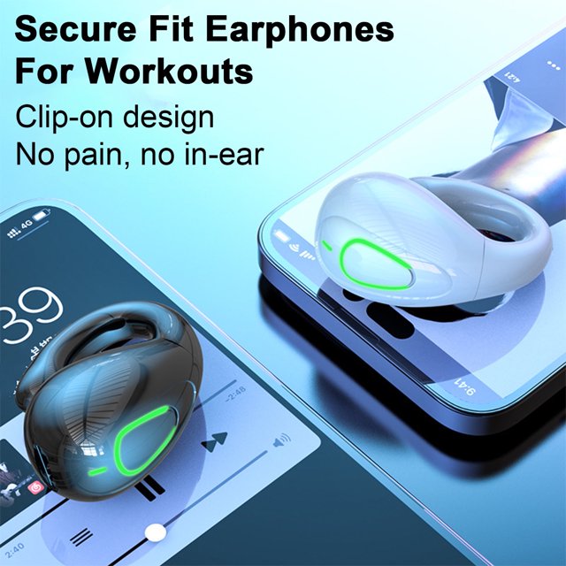 Auriculares deportivos inalámbricos con clip SUSUchens, sonido HiFi mejorado, Bluetooth 5.3 estable, sin pérdidas, color negro