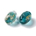 thumbnail image 2 of Handmade golden Sand Lampwork Beads Strand Oval Medium Turquoise 11~12x17~17.5mm Hole: 1.8mm about 25pcs/strand 16.14''(41cm), 2 of 4
