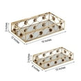 thumbnail image 3 of Efavormart Set of 2 Gold Metal Decorative Serving Trays Floral Bordered Rectangle Mirror Trays - 19"x12" / 15"x8", 3 of 11