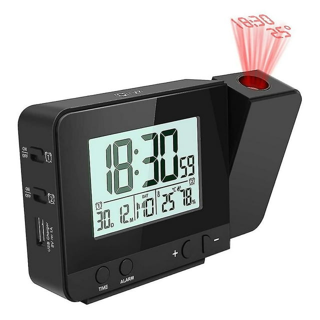 Despertador digital de proyección para dormitorios, despertador grande